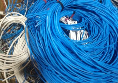 blue and white copper wire